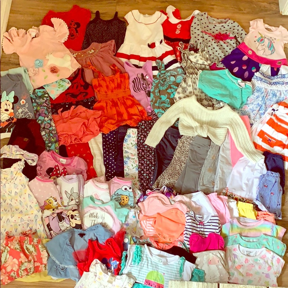87 piece lot of baby girl clothes- 12 months